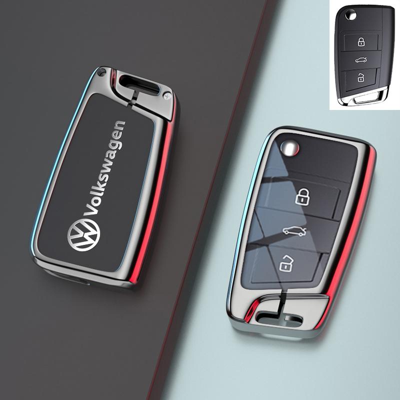 Для VOLKSWAGEN VW для Volkswagen Tiguan VW Golf 7 4 5 Mk4 6 MK7 для Skoda Octavia A7 для Seat Leon Ibiza Altea Металлический чехол для автомобильного ключа