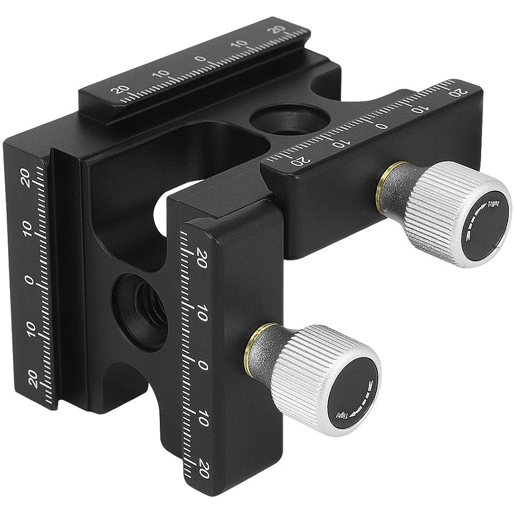Haoge CP-RA90 Right Angle Clamp, 90 Degrees, Double Quick Release L-Clamp with 1/4" Screw Thread, for Arca Swiss RRS Benro Rail Plate Nodal Slide