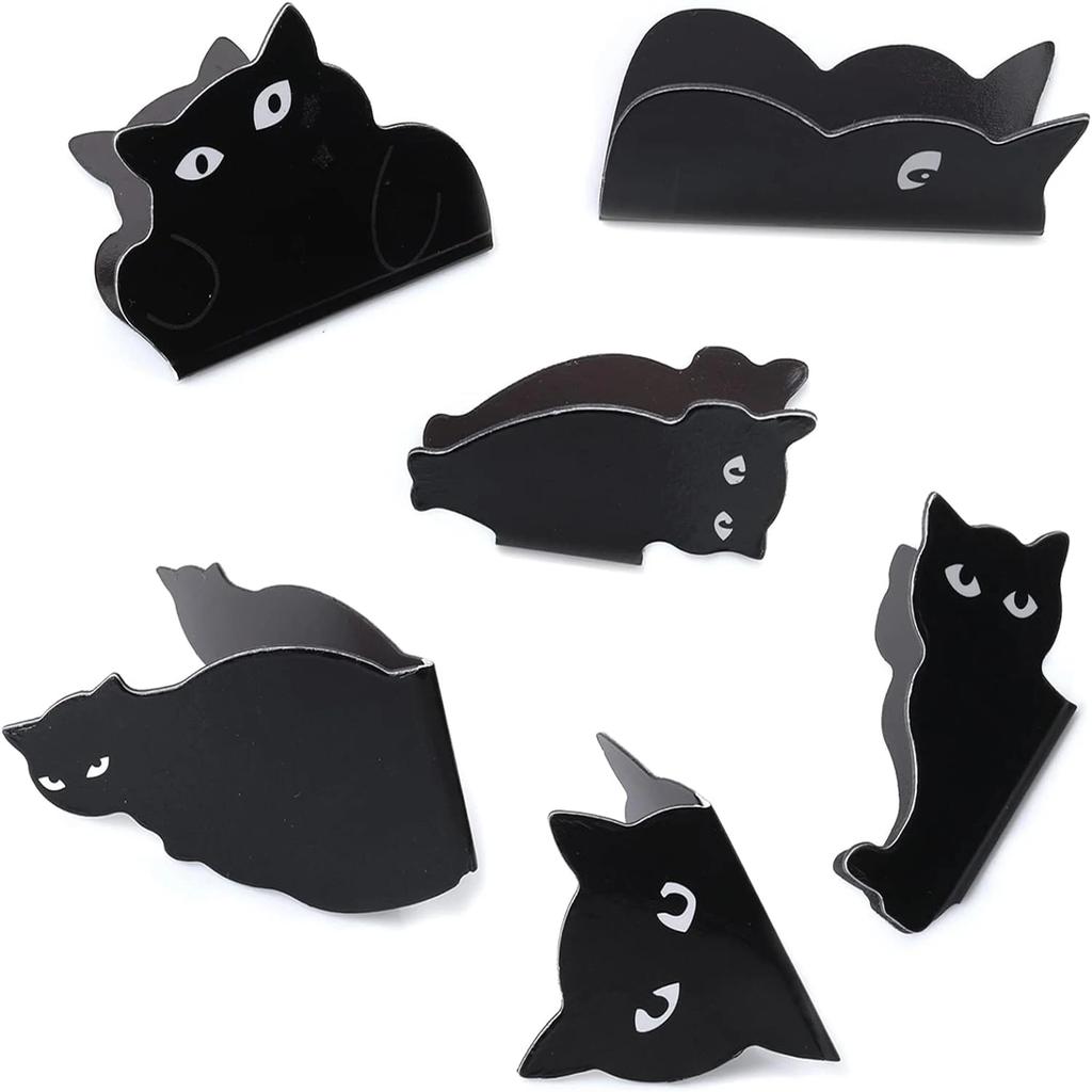 6/12cs Black Cat Cute Bookmarks Gift Magnetic Bookmarks Folded Bookmark Holder Cat Lover Gifts,and Students Teachers School