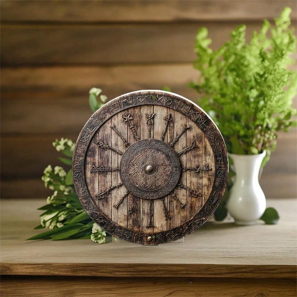 Vintage Nautical Compass Rose Aluminum Wall Art Sign 8x8 Inch Round Metal Decor