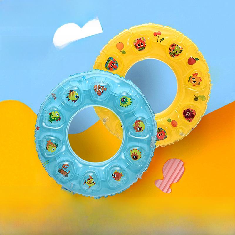 Children's and Adult Crystal Inflatable Swimming Ring with Double Airbag, Underarm Support, and Thickened Single Layer Design