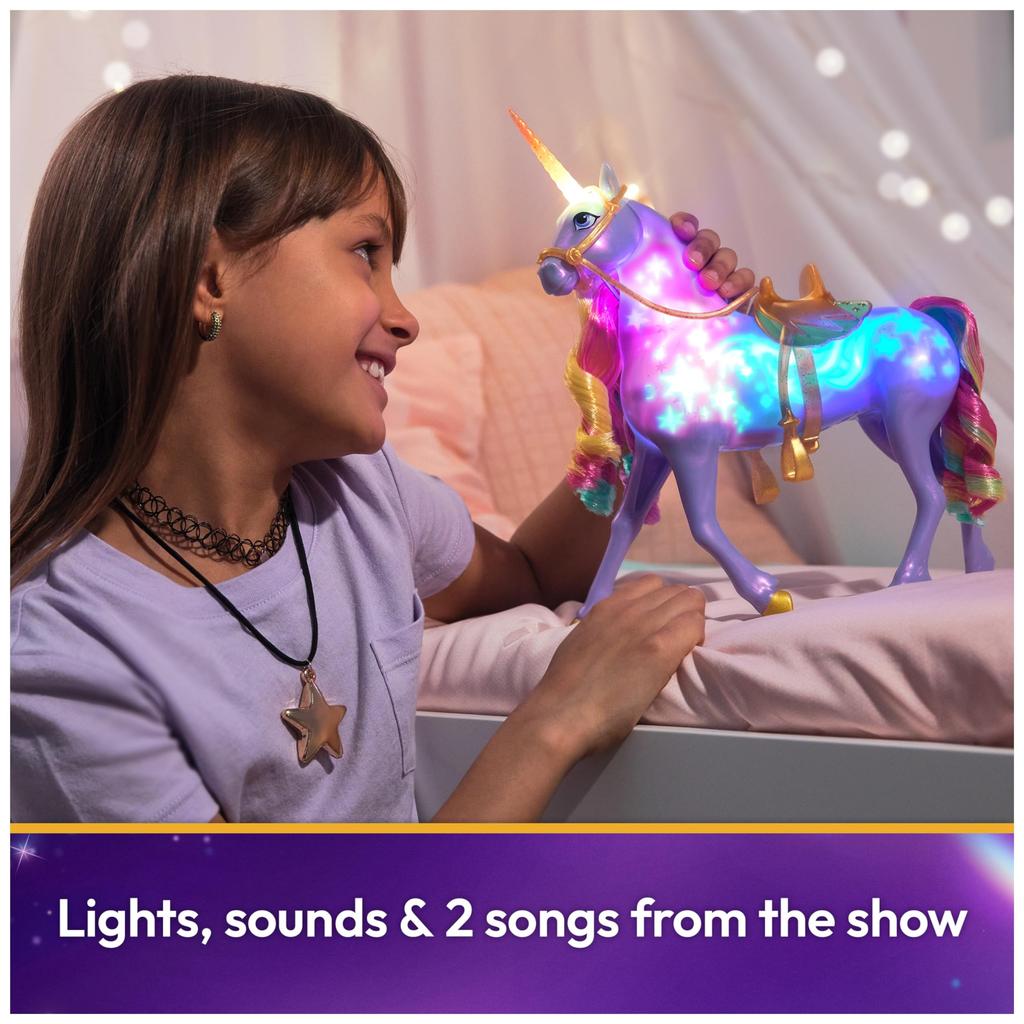 Unicorn Academy Interactive Rainbow Light-Up Wild Stars with Lights, Sounds & Music, Doll & Unicorn Toy for Ages 4+