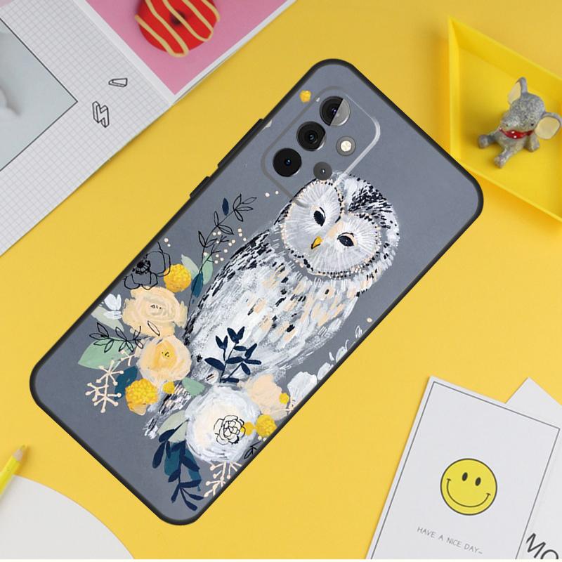 Cute Owl Cartoon Phone Case For Samsung Galaxy A53 A33 A13 A12 A32 A52 A14 A34 A54 A15 A25 A35 A55 A71 A51