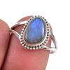 Натуральный лабрадорит драгоценный камень 925 цельное стерлинговое серебро ювелирное кольцо размер 8 Y9J48
