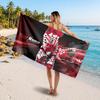 Cristiano Ronaldo Custom Beach Towel, Personalized Name Text Print, Football Logo Soft Quick‑Dry Towel Holiday Gift
