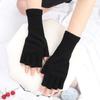 Winter Thermal Black Knitted Fingerless Gloves Warm Fashionable Elastic Mitten for Men And Women for Riding Driving Writing Work