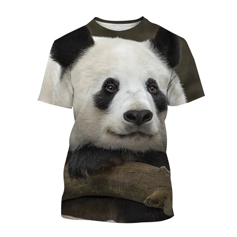 Футболка с милой пандой Kawaii Animals 3D Print Мужские и женские футболки с коротким рукавом Модная уличная одежда Harajuku Детские топы Футболки Одежда