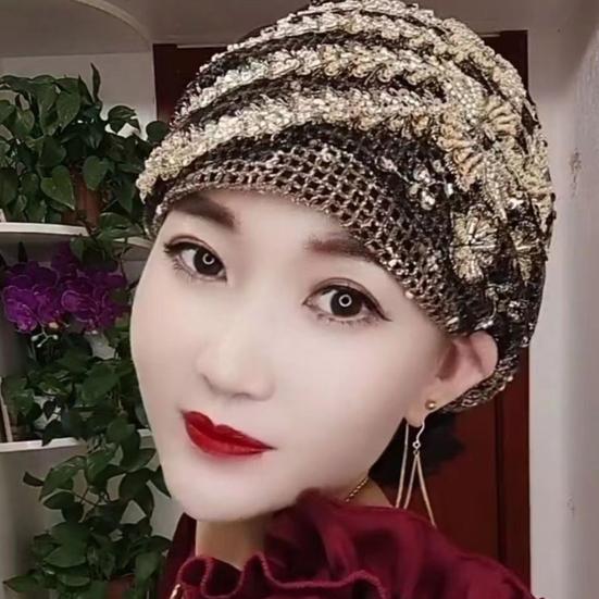Женская шапка-тюрбан Yousheng, декор с блестками, соответствующий цвету, вышивка, легкий головной платок, крышка для волос, женская повязка на голову, женская повседневная шапочка