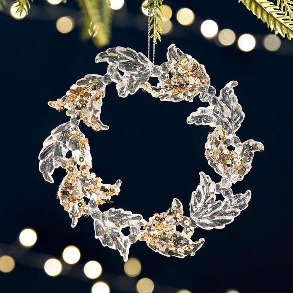 Acrylic Christmas Tree Ornaments DIY Crystal Hanging New Christmas Crystal Pendants Indoor Outdoor