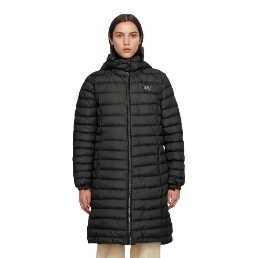 (WMNS) Skechers Long Down Jacket 'Black' Women's L421W018-0018