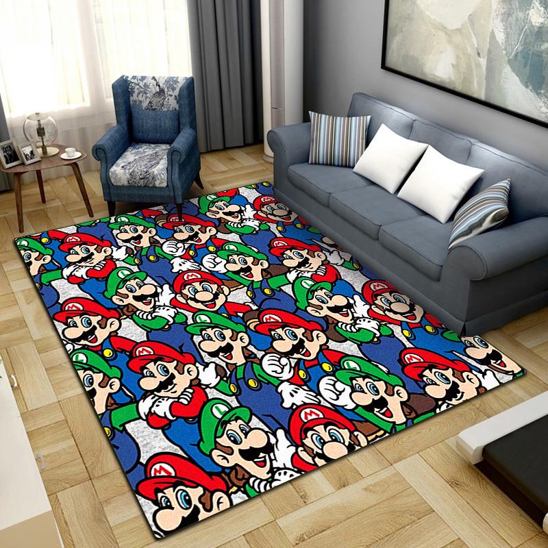 Mario Bros Print Rug Living Room Home Fashion Decoration Office Desk Chair Carpet LXR99