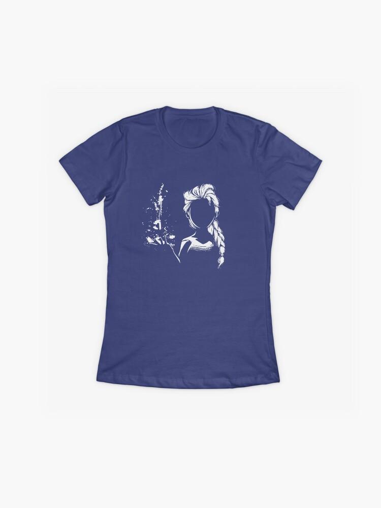 Frozen Let It Go | Frozen-Inspired Queen Elsa Silhouette Art Fitted T-Shirt