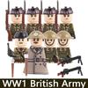 MOC Военная Серия WW1 Прусский Британский Солдат Фигурки Строительные Блоки Армия Пехотинец Воин Рюкзак Аксессуары Кирпичики Игрушки