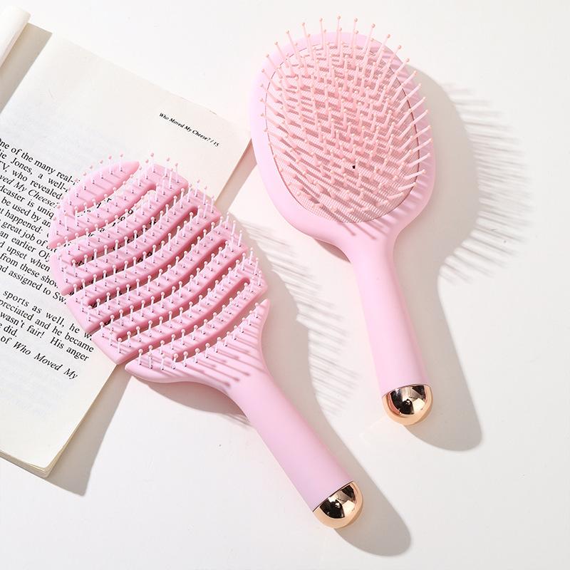 Pink series air cushion comb female self-use long hair airbag massage comb anti-static dry and wet dual-purpose hollow comb fluffy comb