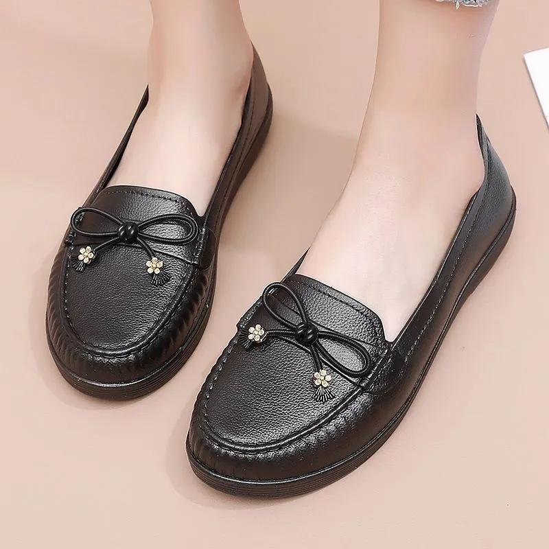 WTEMPO ПВХ водонепроницаемые нескользящие мягкие толстые каблуки рабочие туфли женские большие размеры однотонные повседневные банты одинарные туфли