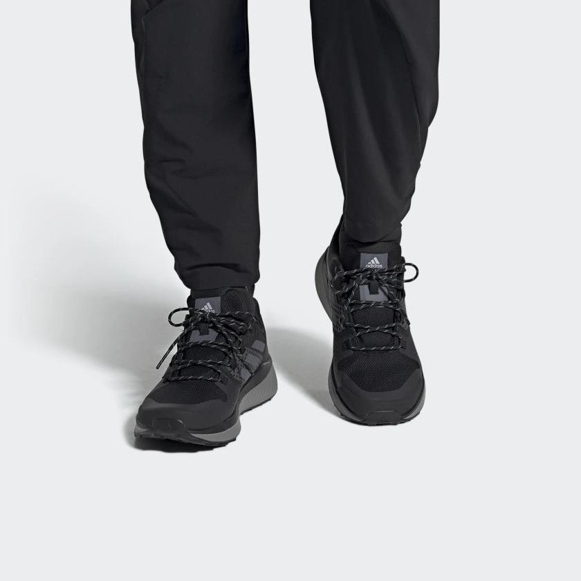 Adidas Terrex Folgian Hiker Шнуровка Нескользящие Прочные Легкие Низкие Кроссовки Мужские Кроссовки Черный Серый EF0404