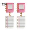 Creative School Theme Dangle Drops 1 Pair Teacher Earrings for Women, Cute 2D Acrylic Crayon Pencil Backpack Appreciation Day Jewelry Number Alphabet