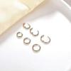 Cterwk 4 Pairs 14K Gold Plated Huggie Hoop Earrings for Women Men, Minimalist Gold Huggie Hoop Earrings, Rose Gold