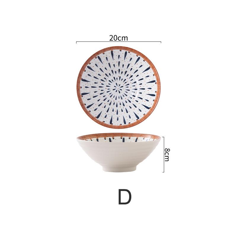 8-дюймовая миска для лапши керамическая миска для супа китайская кухня столовая посуда фарфоровая цветочная ротанговая тарелка