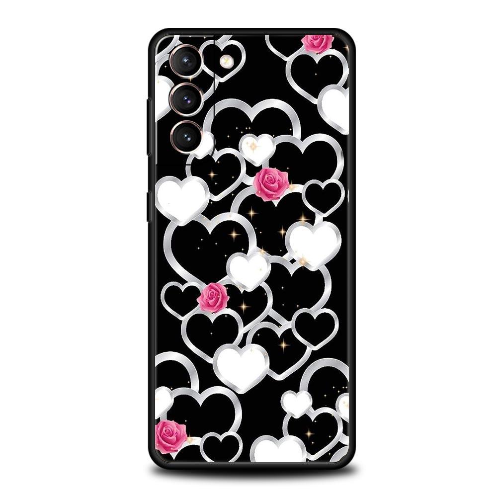 Чехол для телефона 'Золотая Роза Сердце Любви' для Samsung Galaxy S24 S23 S22 Ultra S20 S21 FE 5G S10 S9 Plus S10E S8 S7 Edge Силиконовый Чехол