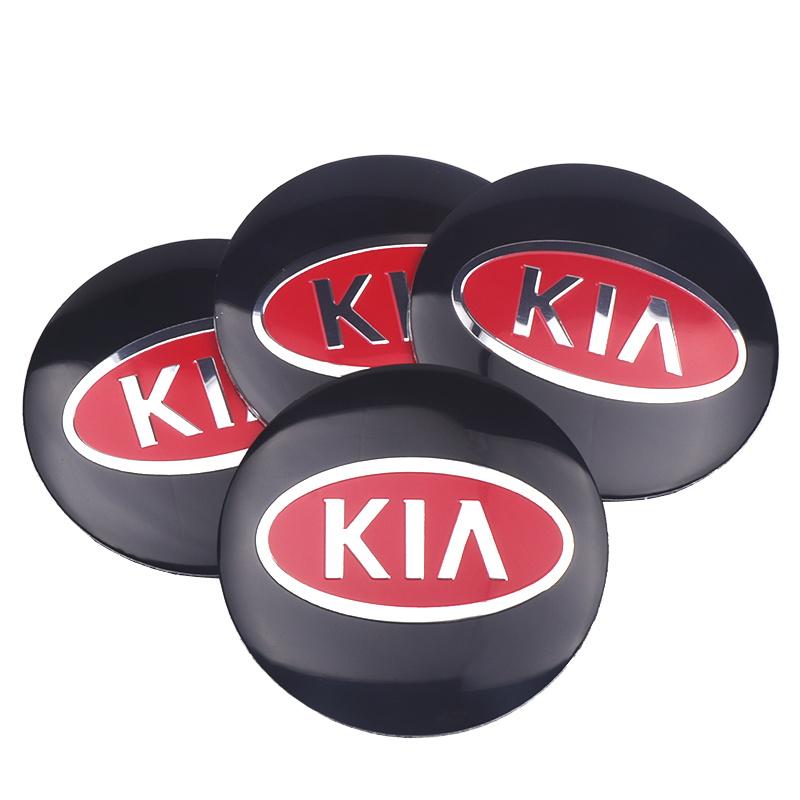 AABJC1 4Pcs 56mm 60mm Car Wheel Center Hub Cap Cover Emblem Stickers For Kia Sportage 3 Rio Ceed Carnival Picanto Soul EV6 Niro Forte
