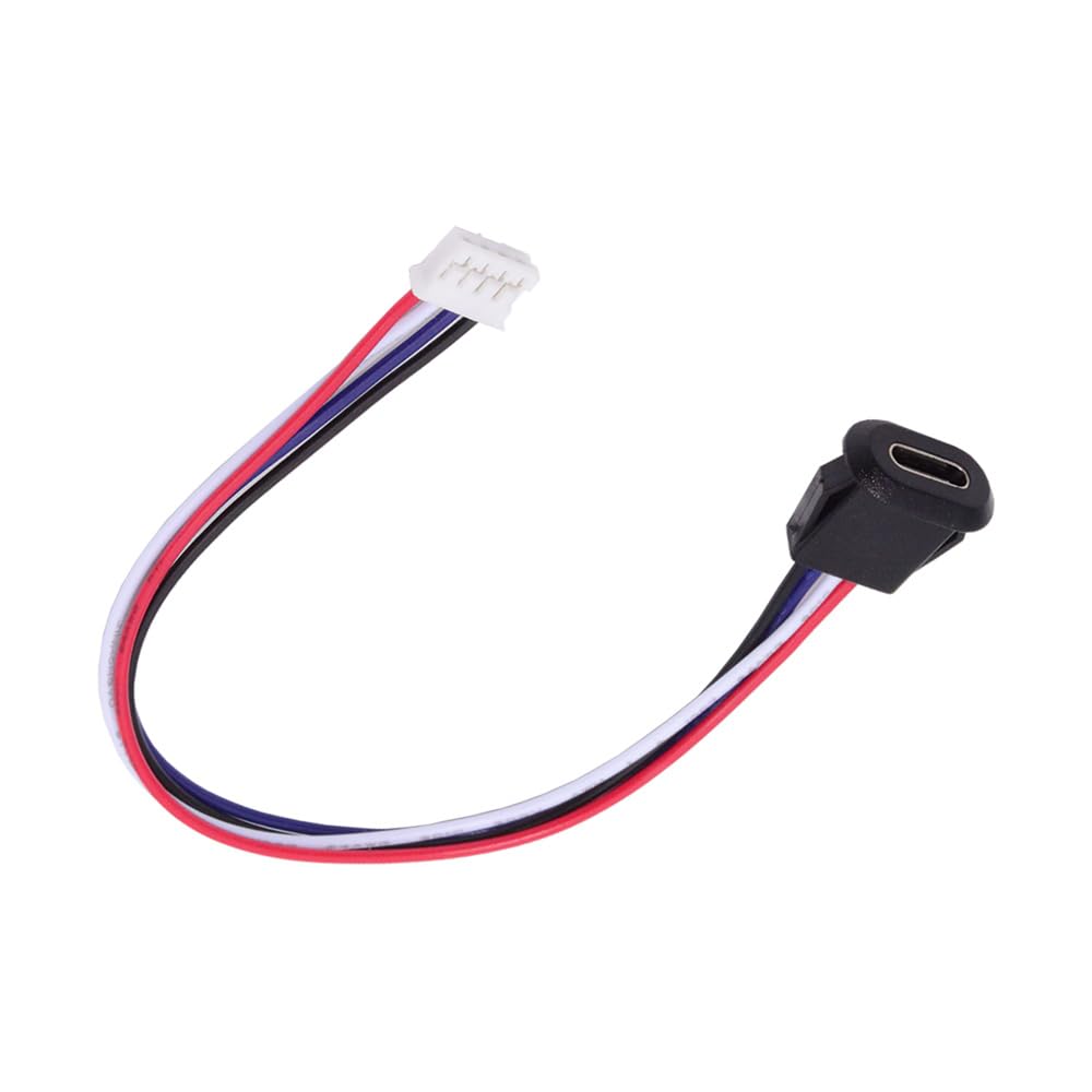 Cablecc Set Female Socket To Header Latch DIY OEM DC 5V Power 5-Piece Type-C 4-Pin Cable, 2.0mm Pitch, Mount, Support,