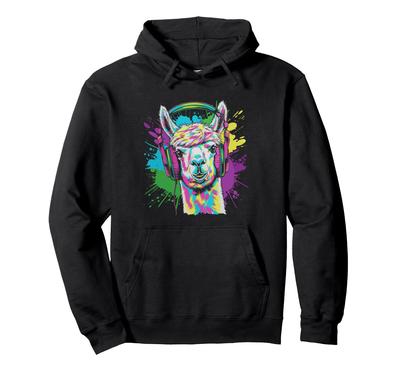 Llama Music Teen Funny Cool Concert Festival Alpaka Vibes Hoodie