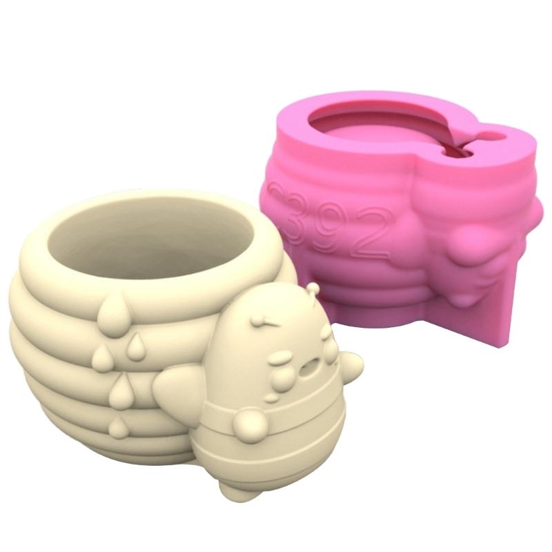 Silicone Mould for Flower Home Decorations Honeys Jar Shape Flower Resin Mold Reusable Pen Holder Epoxy Mold