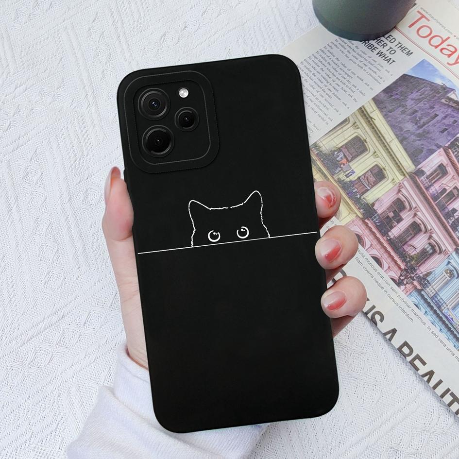 Liquid Silicone Case For Honor 30 50 70 Lite X8A X7A 9X Pro Magic5 Pro Cute Fashion Cat Shockproof Matte Phone Bag Soft Square Cover For Honor Bumper