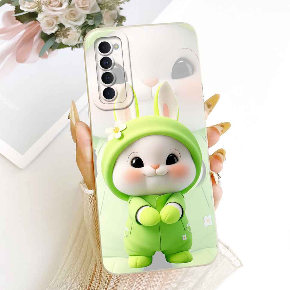 Чехол для Oppo Reno4 Reno 4 Pro, мягкий силикон, милый кролик для пары, задняя крышка телефона для Oppo Reno 4 Reno4 Pro 4G