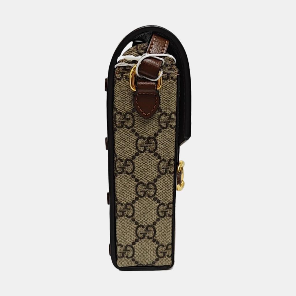 [Pre-Owned] Horsebit 1955 Logo Canvas And Leather Phone Bag - Very Good #177E00O