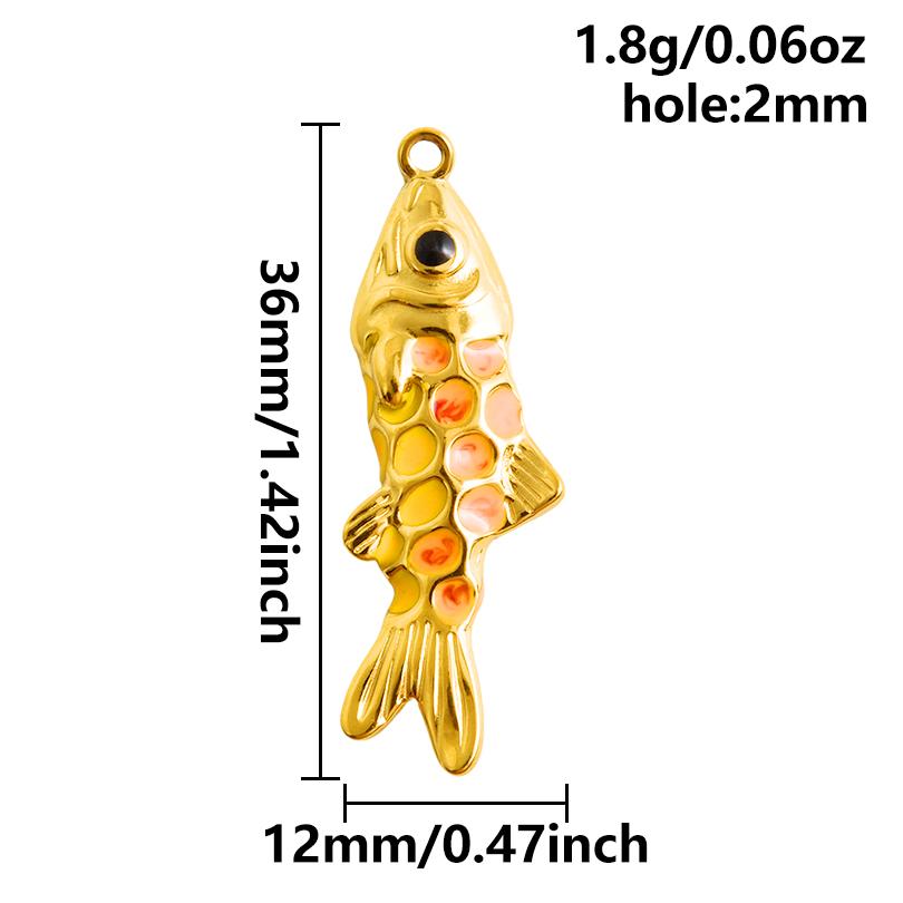 2pcs Red Lobster Crab Coral Real Gold Plated Stainless Steel Enamel Charm For Jewelry Making Supplies DIY Beach Necklace Pendant