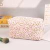 Floral Puffy Quilted Makeup Bag Flower Printed Cosmetic Pouch Toiletry Bag Large Travel Cosmetic Bag Pencil Case Accessory