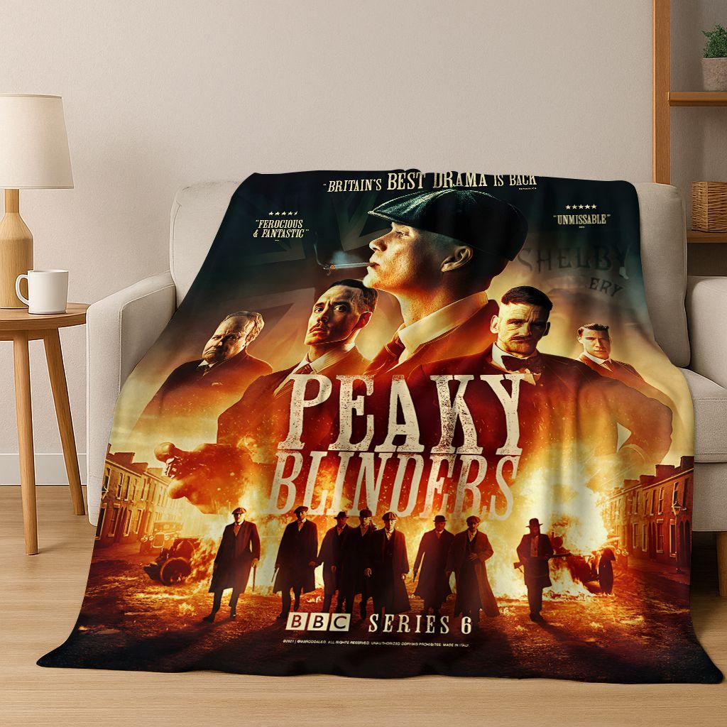2026 Tommy Shelby P-Peaky B-Blinders Art Flannel Blanket,Cozy Soft Throw Blanket for Home Bedroom Bed Sofa Picnic Cover Gift