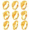 Sand Gold Ring for Women, Long-lasting Color Retention, Niche Sweet Imitation Gold Open Female Ring, Copper Alloy Accessories