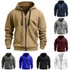 Men's Sports Casual Fleece Hoodie Hoodie Zipper Multi-pocket Hoodie Coat