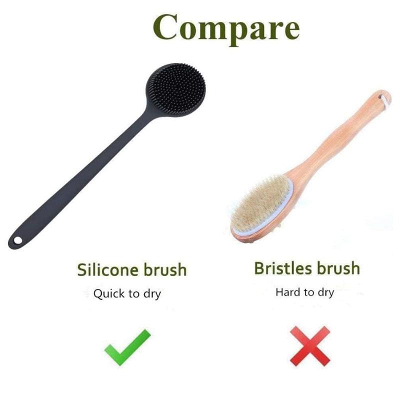 1 Piece Back Scrubber Scrub Long Handle Shower Body Bath Brush Silicone Massage Brush