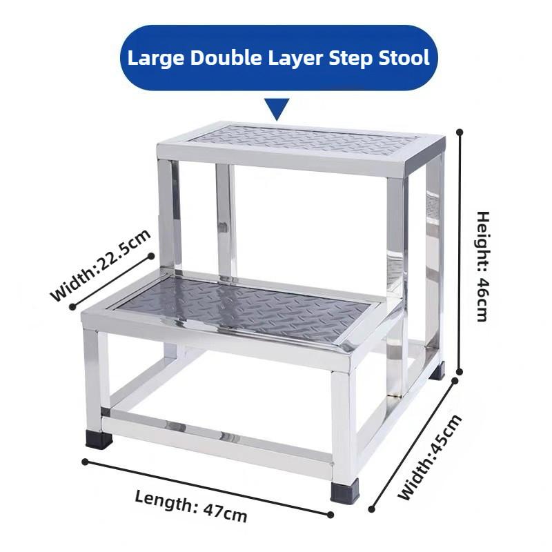 Household Portable Footstool Thickened Stainless Steel Step Stool Strong Weight-bearing Pedal Stool
