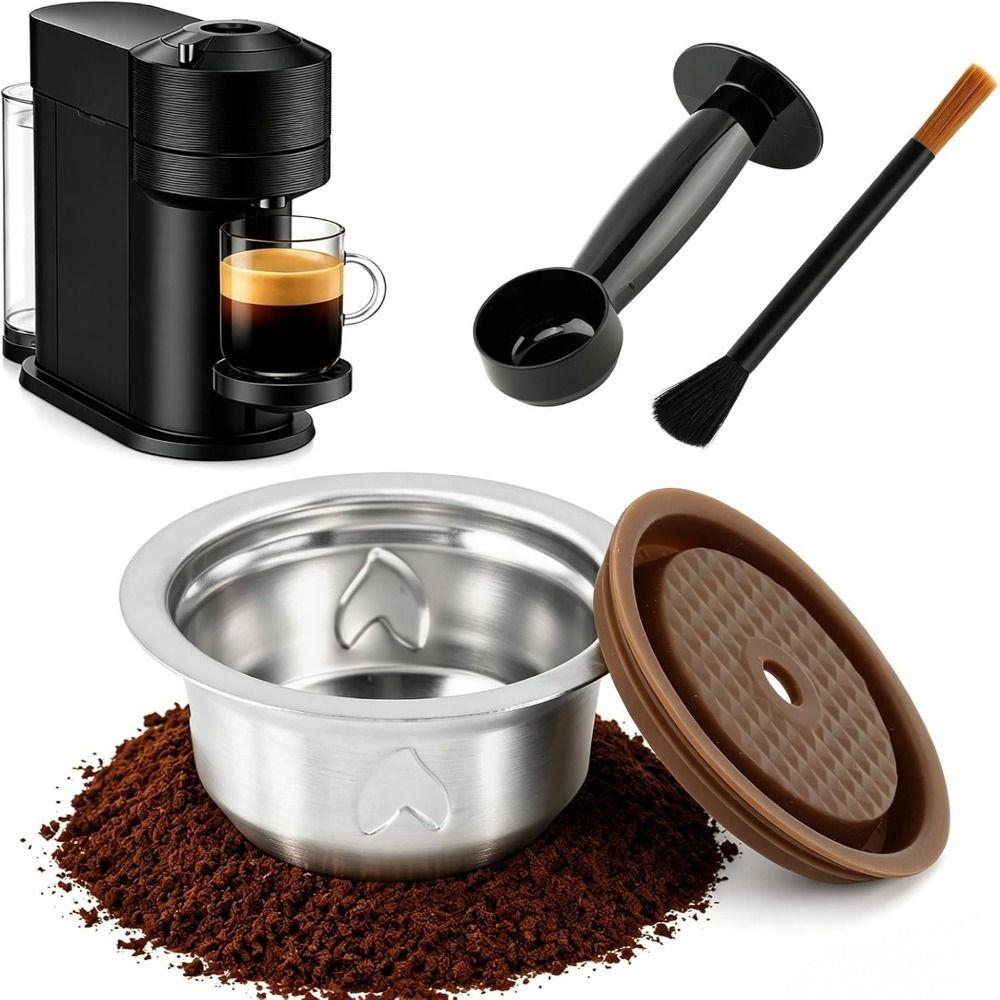 Stainless Steel Coffee Pod Set Reusable Coffee Capsule Home Coffee Brewing