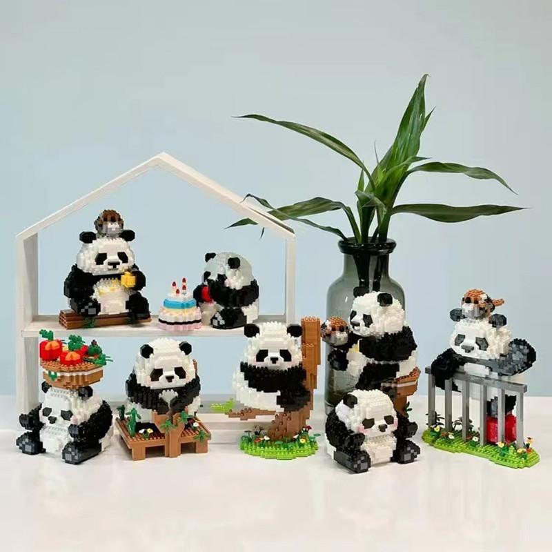 Micro-Assembled Small Particle Educational Toys Building Blocks Children's Gifts Boys And Girls Panda 3D Puzzle Ornaments