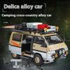 1:24 Mitsubishi Delica Off Road MPV Alloy Metal Diecast Car Model Sound Light Simulation Decoration Display Collection Hobby Boy