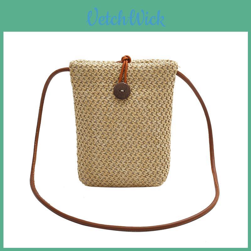 Woven Rainbow Summer Mini Crossbody Bag For Beach Vacation And Daily Use