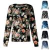 Женский повседневный однобортный однобортный защитная одежда с длинными рукавами и цветочным принтом, кардиган, топ
