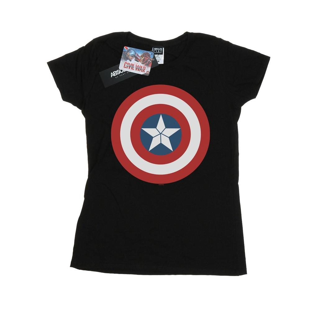 Marvel Womens/Ladies Captain America Civil War Shield Cotton T-Shirt