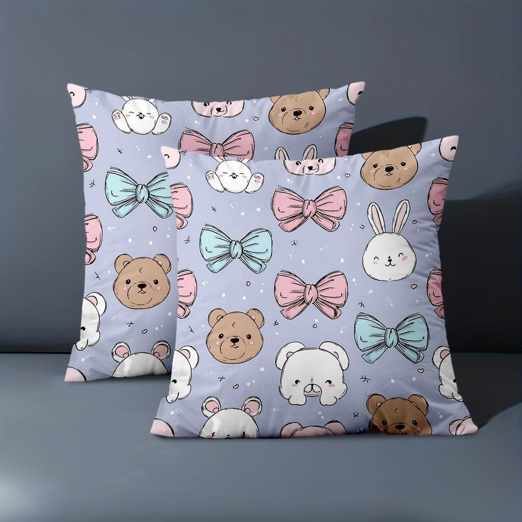 1 Pieces Cute Animal Bow Pattern Decorative Cushion Pillow Polyester pillowcase, sofa decorative cushion cov Headboard Pillow