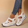 Women Fashion Sandals Comfortable Magic Tape Straps Solid Color Open Toe Beach Slip-On Shoes