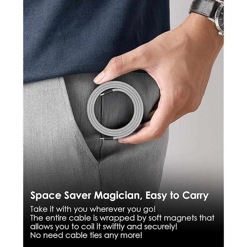 Magtame USB-C Cable Flat Flat Automatic Winding Type C Cable 60W Fast Charging Type-C Cable Spiral Cable Usb-c Usb-c Cable Data Transfer Compatible