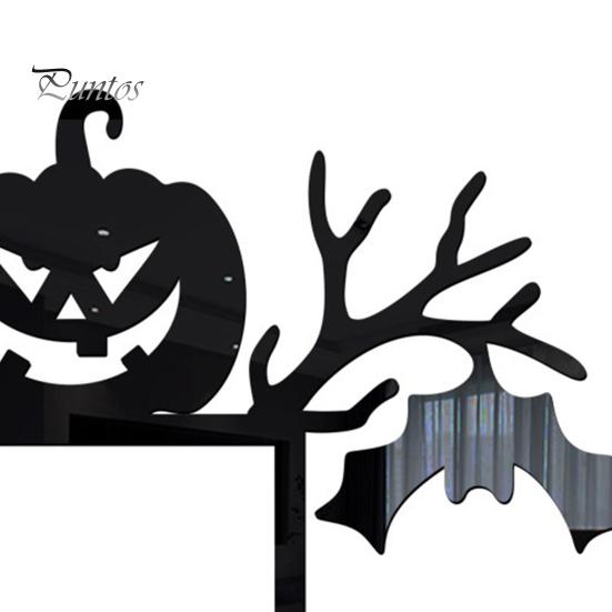 Украшение на дверь на Хэллоуин, черная тыква, летучая мышь, декор из сухостоя, акриловый дверной угол, праздничный домашний декор для вечеринки, дверной выключатель, оконный выключатель