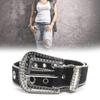 Adjustable Rhinestone Waist Belts for Jeans Glitter Belt for Woman Cowboy Cowgirl Teens Female Jeans Skirt Waistband  Silver