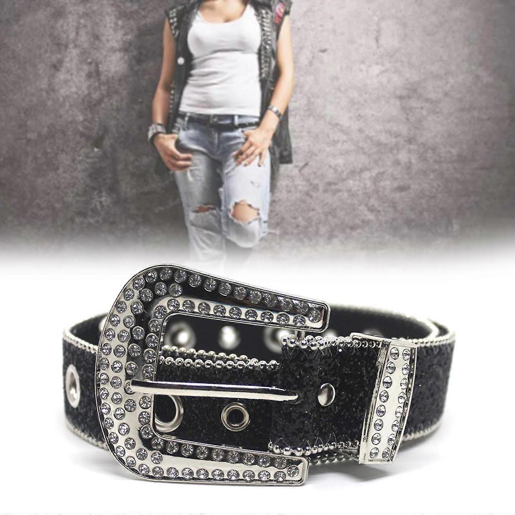 Adjustable Rhinestone Waist Belts for Jeans Glitter Belt for Woman Cowboy Cowgirl Teens Female Jeans Skirt Waistband  Silver